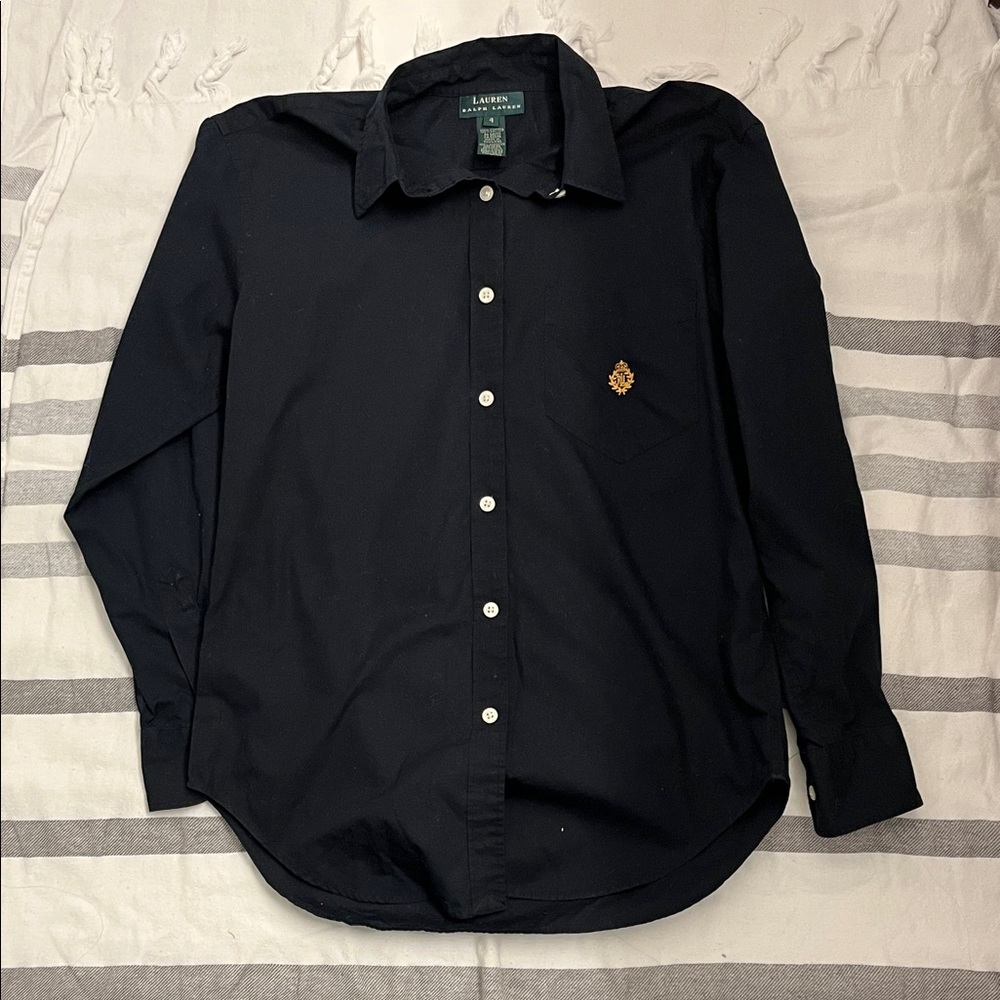 Lauren Ralph Lauren Black Shirt with Gold Detail